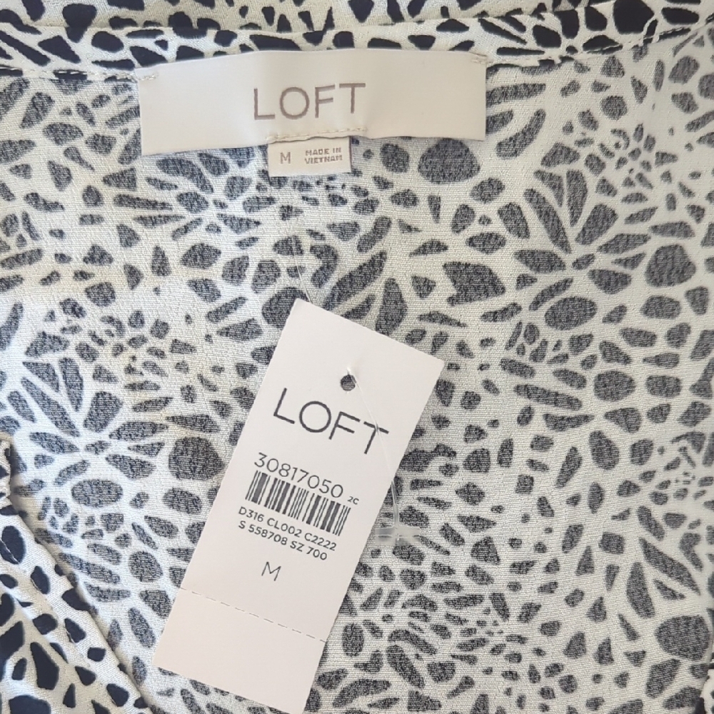 LOFT Monochrome Long Sleeve Dress - Picture 8 of 8